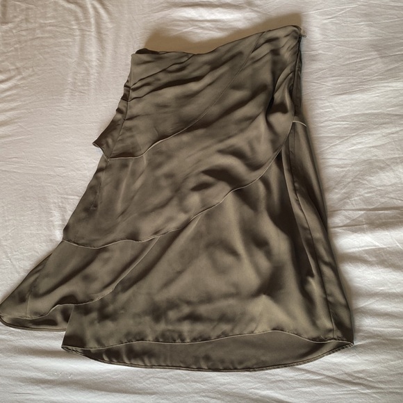 Strapless polyester dress by RW&CO, size 6, olive green - Picture 3 of 4